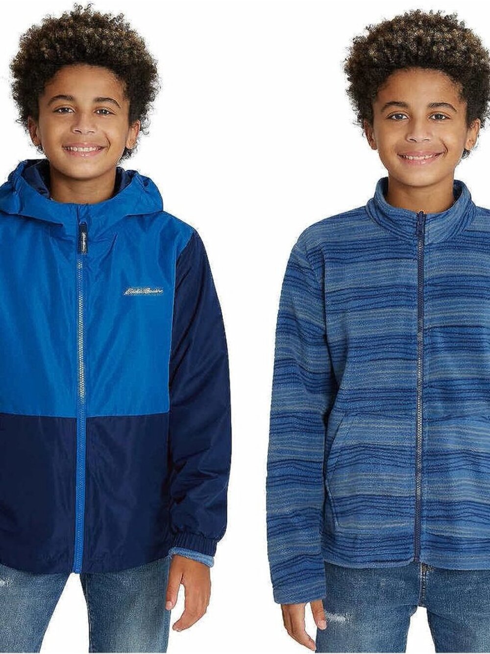 Eddie Bauer Youth Kids Boys Lone Peak 3 in 1 Light Jacket Blue Size M 10/12 NWT